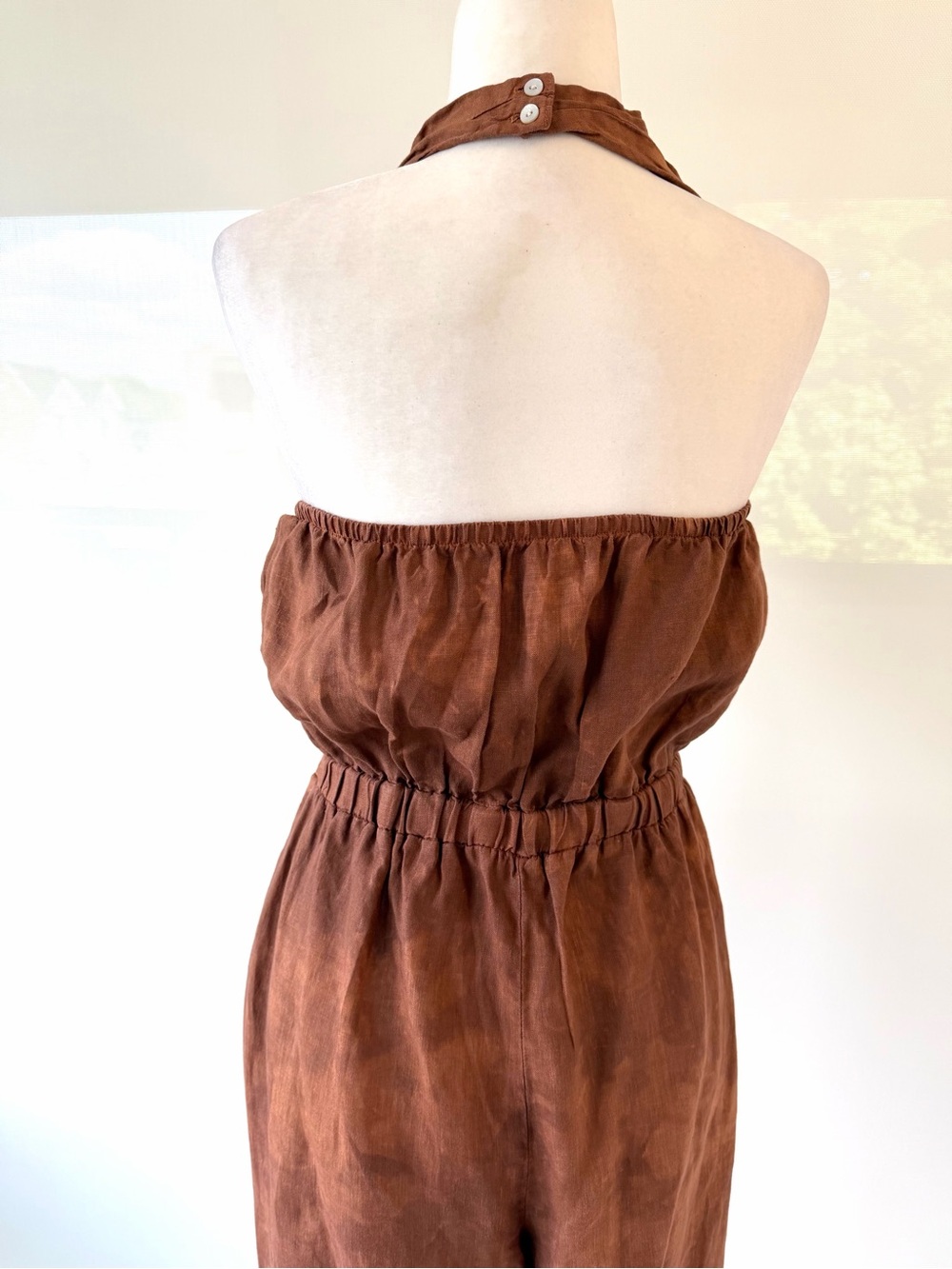 cloth & stone Rust Brown Sleeveless V-Neck Jumpsuit - Picture 7 of 15